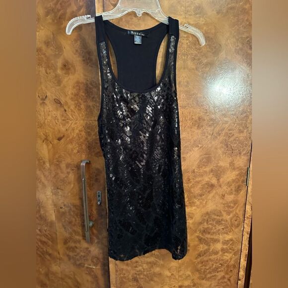 Black sequin patterned tank top - Picture 1 of 6